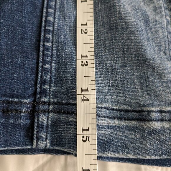 Free People Modern Femme Denim Mini Skirt Color Block Two-Tone A-Line Womens 8 - Picture 15 of 15